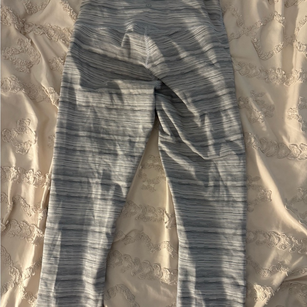Lululemon Athletica Gray Striped Leggings
